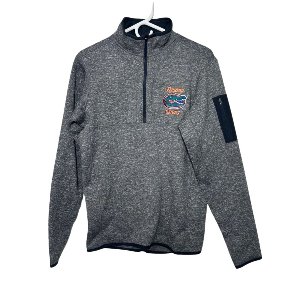Antigua Florida Gators Half Zip Sweater Men's Small Gray Sweatshirt UF Pullover